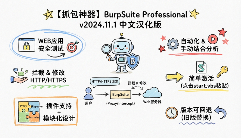 【抓包神器】BurpSuite Professional v2024.11.1 中文汉化版-松鼠博客