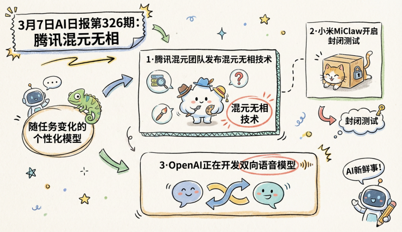 随任务变化的个性化模型，腾讯发布混元无相技术 | 3月7日AI日报第326期-松鼠博客