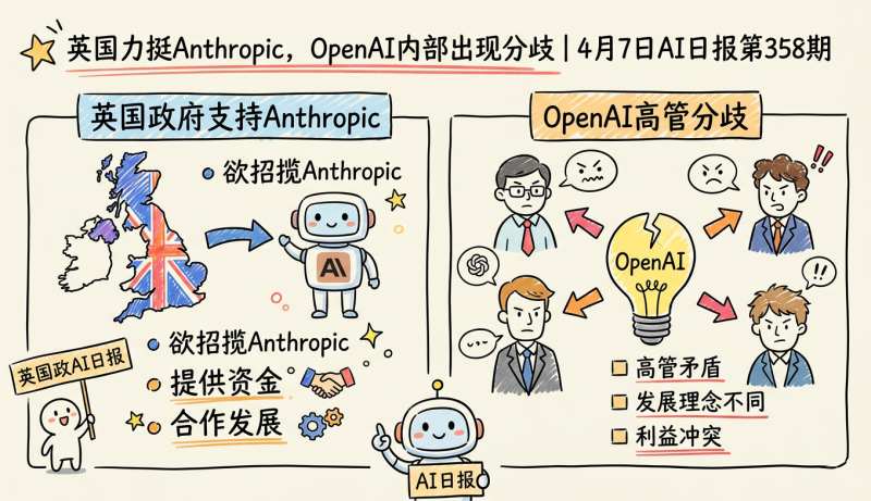 英国力挺Anthropic，OpenAI内部出现分歧 | 4月7日AI日报第358期-松鼠博客